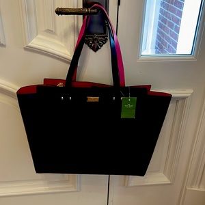 NWT Kate Spade black and pink tote